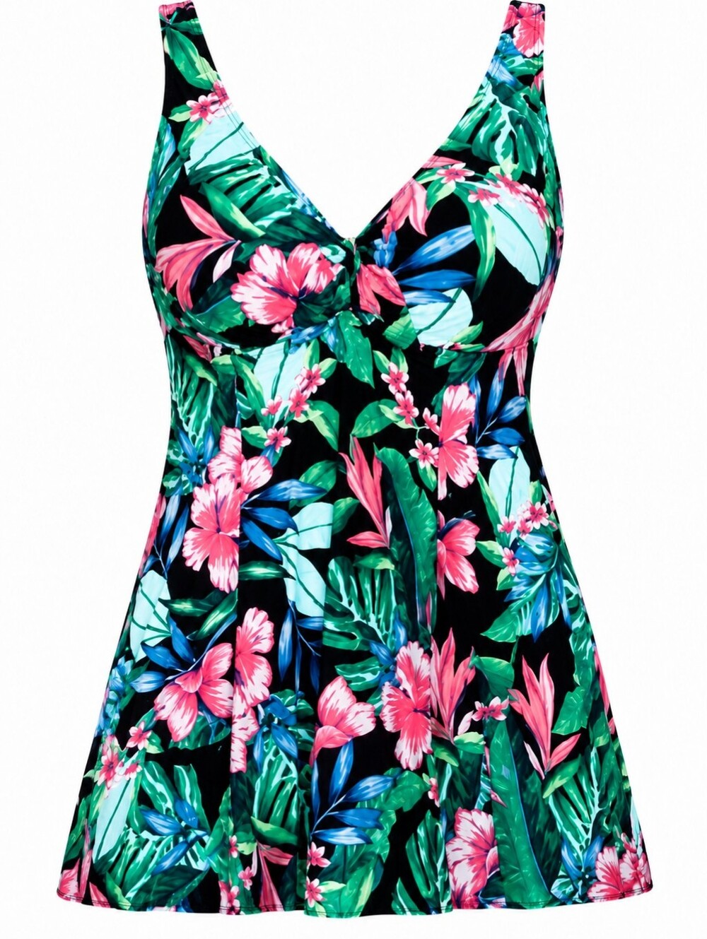BAL HARBOUR | Tropical Pink Floral Women's‎ One Piece Swimsuit Swim Dress | 14